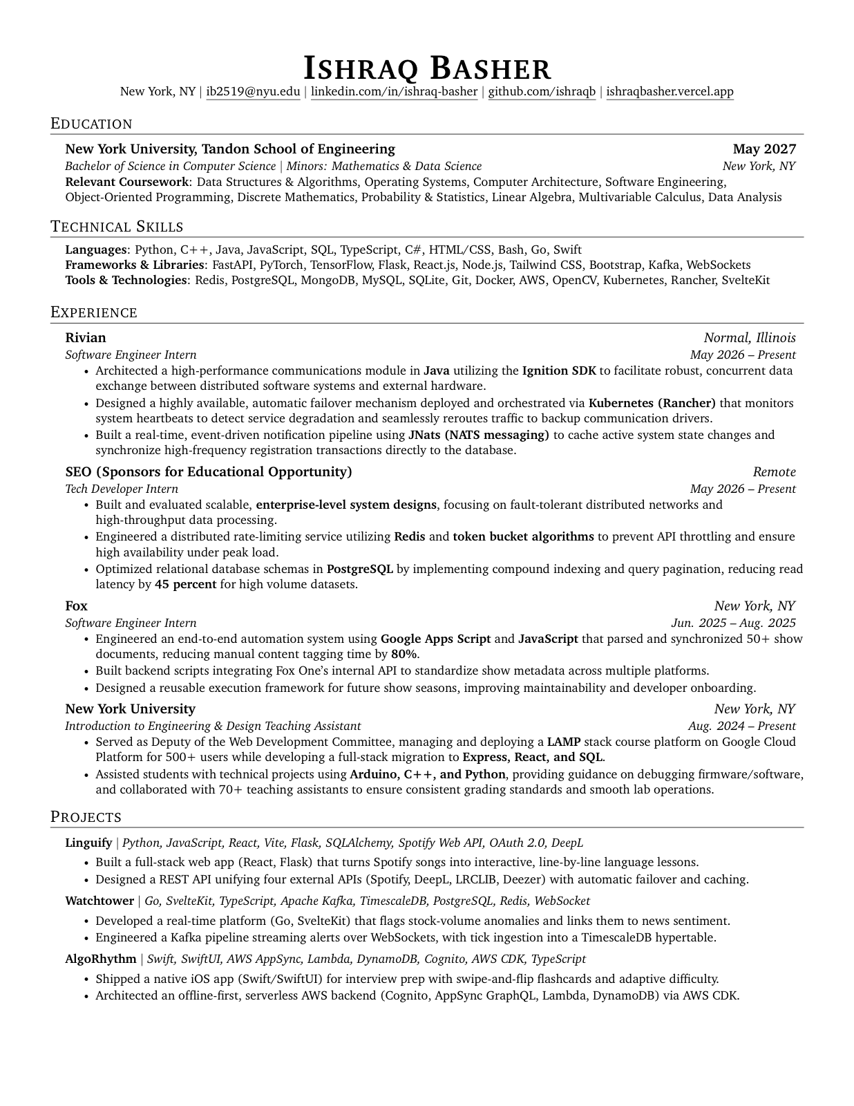 Ishraq Basher resume